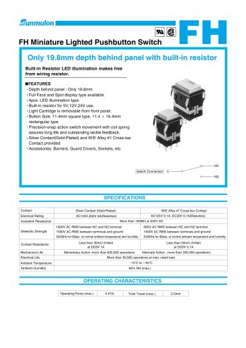 FH Subminiature Lighted Pushbutton Switch