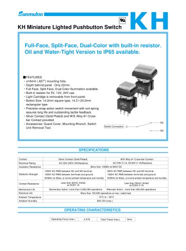 KH Miniature Lighted Pushbutton Switch