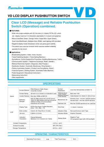 VD LCD Display Pushbutton Switch