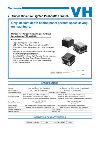 VH Miniature Lighted Pushbutton Switch