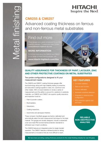 CMI255 & CMI257 Metal finishing
