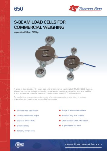 650 Load Cell Data Sheet