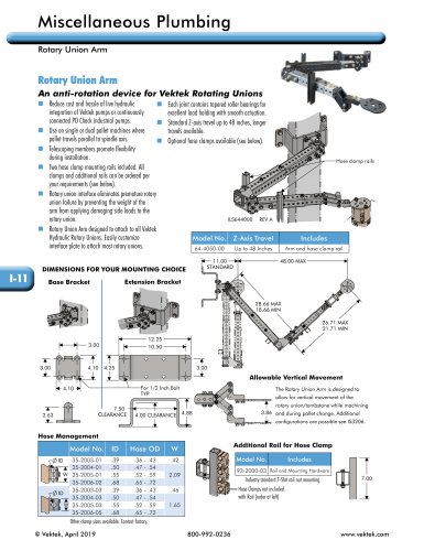 Miscellaneous Plumbing Rotary Union Arm