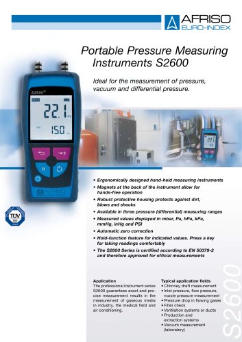 Portable Pressure Measuring Instruments S2600