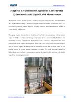 Magnetic Level Indicator Applied in Concentrated Hydrochloric Acid Liquid Level Measurement