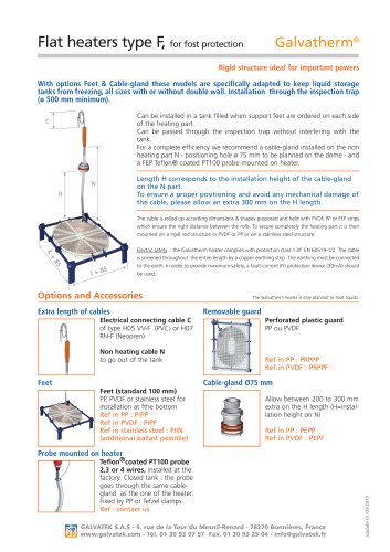 Galvatherm® - Flat heaters, type F for frost protection
