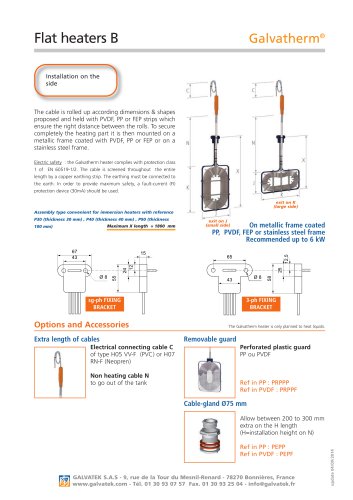 Galvatherm - Flat immersion heater - Type B