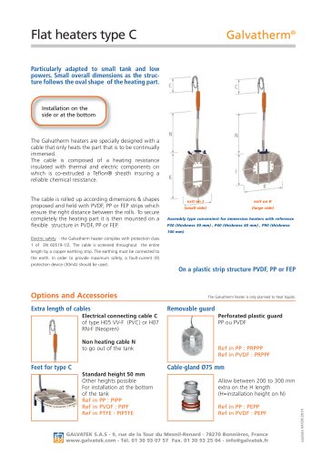 Galvatherm - Flat immersion heater - Type C