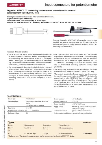 ALMEMO&reg; Connector for potentiometer 
