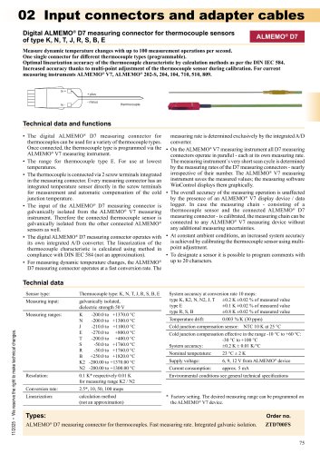 ALMEMO&reg; Connector for thermocouples 