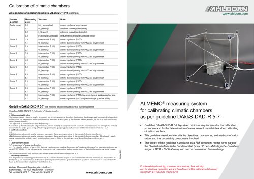 Calibrating climatic chambers