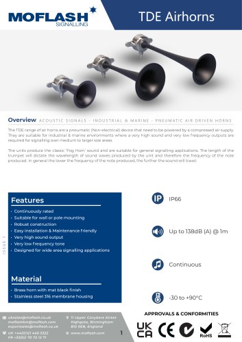 Datasheet - Air Horn TDE