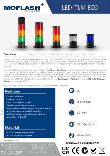 Datasheet - Beacon LED-TLM 70mm