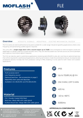 Datasheet - Buzzer FLE