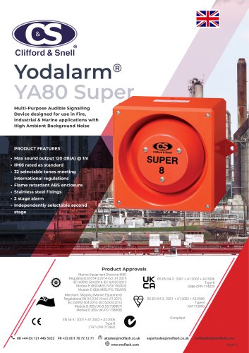 Datasheet - Electronic Sounder C&S YA80 Super