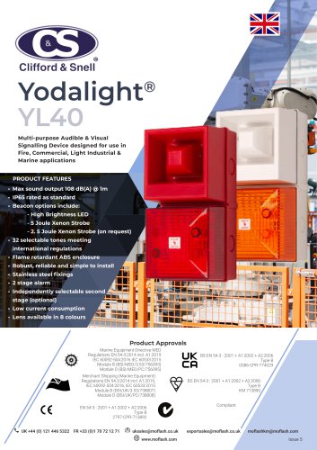 Datasheet - Sounder/Beacon C&S YL40