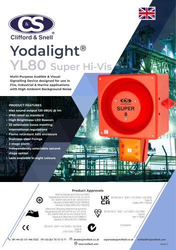 Datasheet - Sounder/Beacon C&S YL80 Super Hi Vis