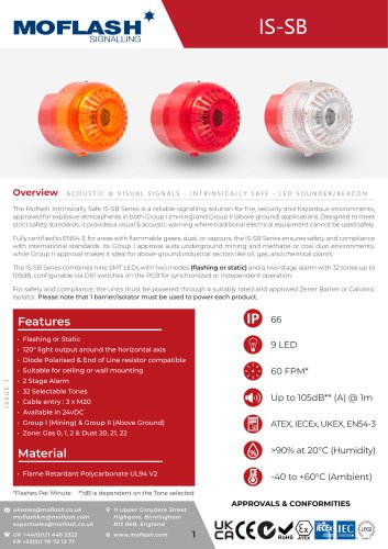 Datasheet - Sounder/Beacon IS-SB