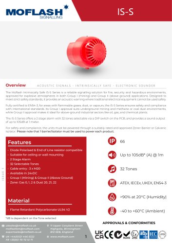 Datasheet - Sounder IS-S