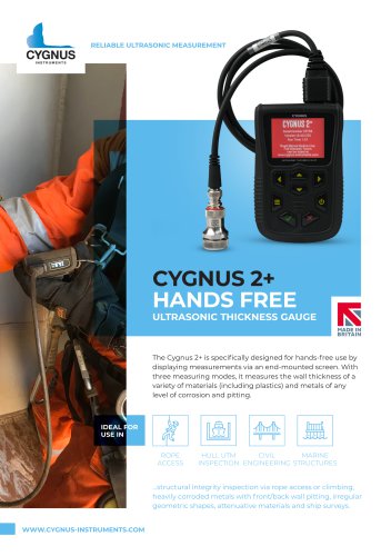 Cygnus 2+ Hands Free Ultrasonic Thickness Gauge