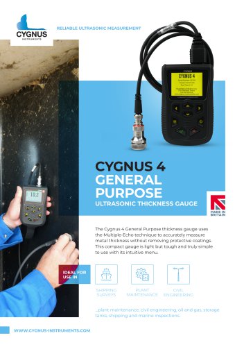 Cygnus 4 General Purpose Ultrasonic Thickness Gauge