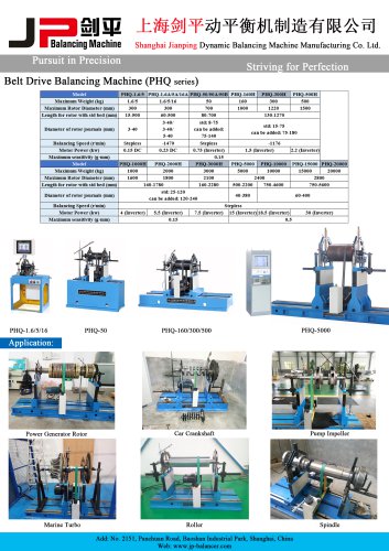 Jp Belt Balancing Machine for Motor,Blower,Pump,Crankshaft,Turbocharger,Roller