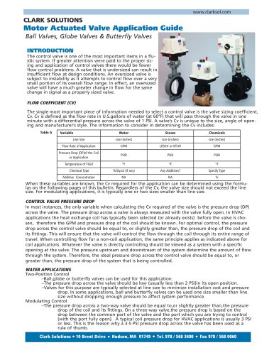 Motor Actuated Valve Application Guide