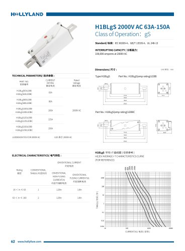 gS FUSE H1BLgS 2000V AC 63A-150A