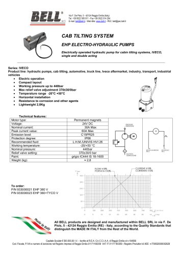 CAB TILTING - ELECTRIC PUMPS