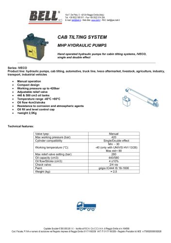 CAB TILTING - HAND PUMPS