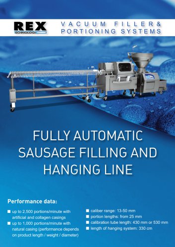Fully automatic sausage filling and hanging line