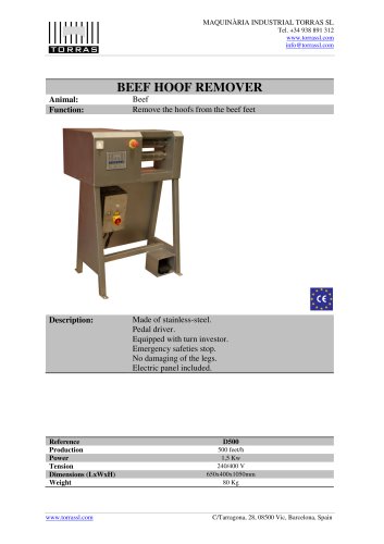 BEEF HOOF REMOVER