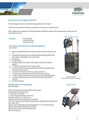 Click & clean Decentral Hygienic satellite FFR