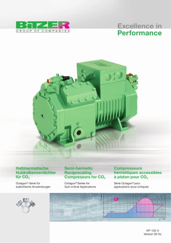 Semi-hermetic Reciprocating Compressors for CO2 - Octagon Series KP-120-3