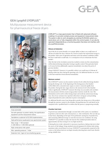 LYOPLUS Multipurpose Measurement Device for pharmaceutical Freeze Dryers