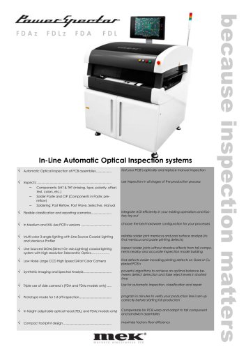 In-Line Automatic Optical Inspection systems