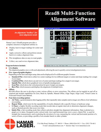 Read8 Multi-Function Alignment Software