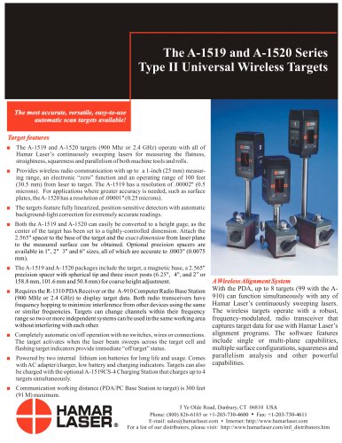 The A-1519 and A-1520 Series Type II Universal Wireless Targets