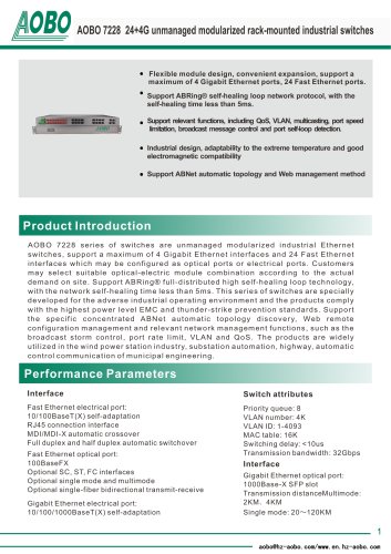 Unmanaged ethernet switch  28 ports  gigabit Ethernet  rack-mount /AOBO 7228