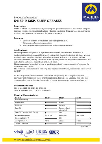 K41EP, K42EP, K43EP GREASES