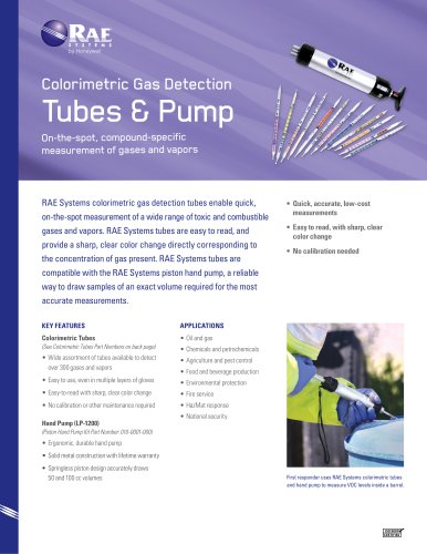 Colorimetric Gas Detection  Tubes & Pump