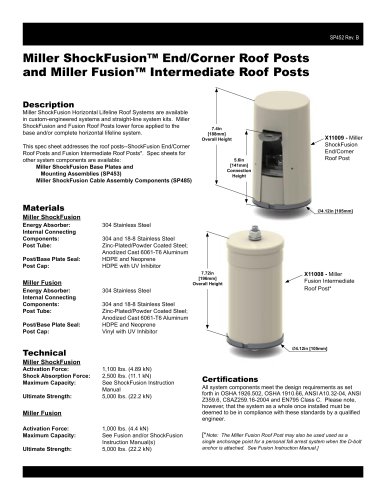 Miller ShockFusion™ End/Corner Roof Posts and Miller Fusion™ Intermediate Roof Posts