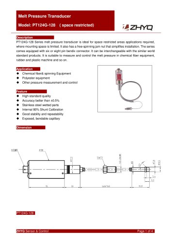 ZHYQ Melt pressure transducer PT124G-128 plastic extruder