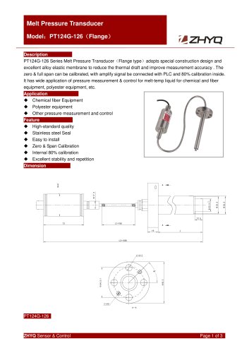 ZHYQ Melt pressure transmitter PT124G-126 plastic extruder