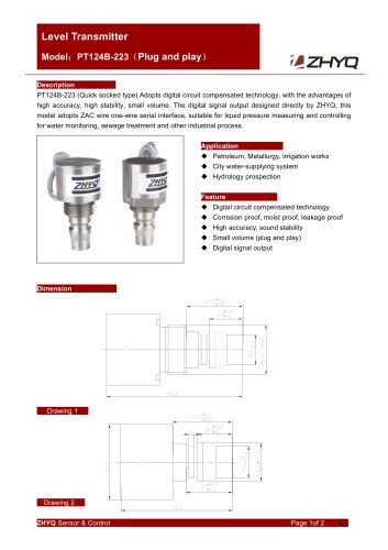 ZHYQ PT124B-223 level sensor with fast plug