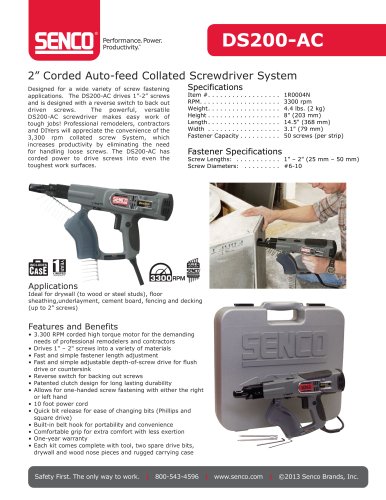 DS200-AC 2" Corded Screwdriver System