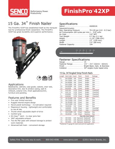 FinishPro42XP 15 Ga. 2 1/2" 34° Angled Finish Nailer