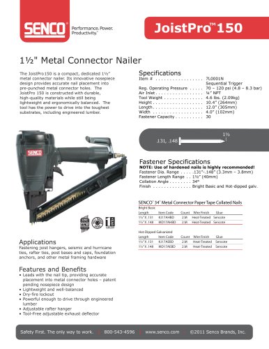 JOISTPRO 150 1 1/2" Metal Connector Nailer