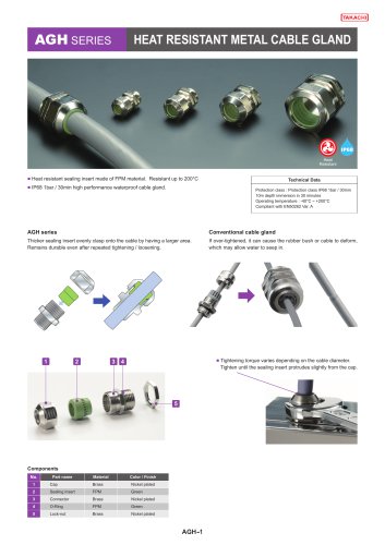AGH series - HEAT RESISTANT CABLE GLAND