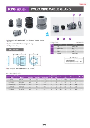 RPG series - LOW COST PG THREAD CABLE GLAND